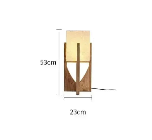 Lampadaire Géométrique Bois Naturel Minimaliste Design - Salon Bureau Chambre — Hexo