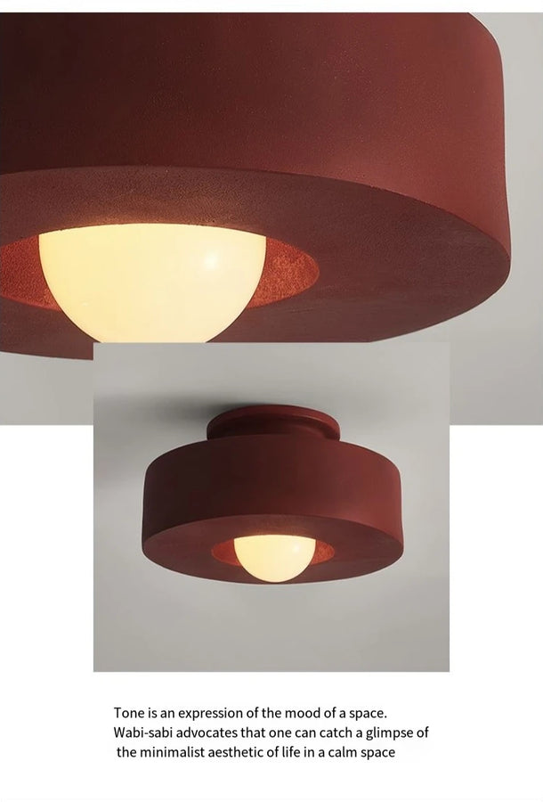 Lund Cylindre Tissu Bordeaux Minimaliste