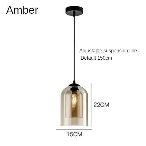 Orm Cloche Verre Fumé et Métal Noir