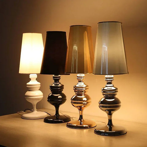 Lampe de Table Cylindre Métal Chromé et Verre Fumé - Chambre Bureau Salon — Golnesa