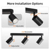 Suspension Rail Cylindres Acier Noir Mat Minimaliste Design - Chambre Salon Cuisine — Réglette