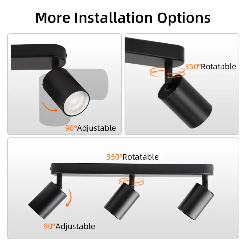 Suspension Rail Cylindres Acier Noir Mat Minimaliste Design - Chambre Salon Cuisine — Réglette
