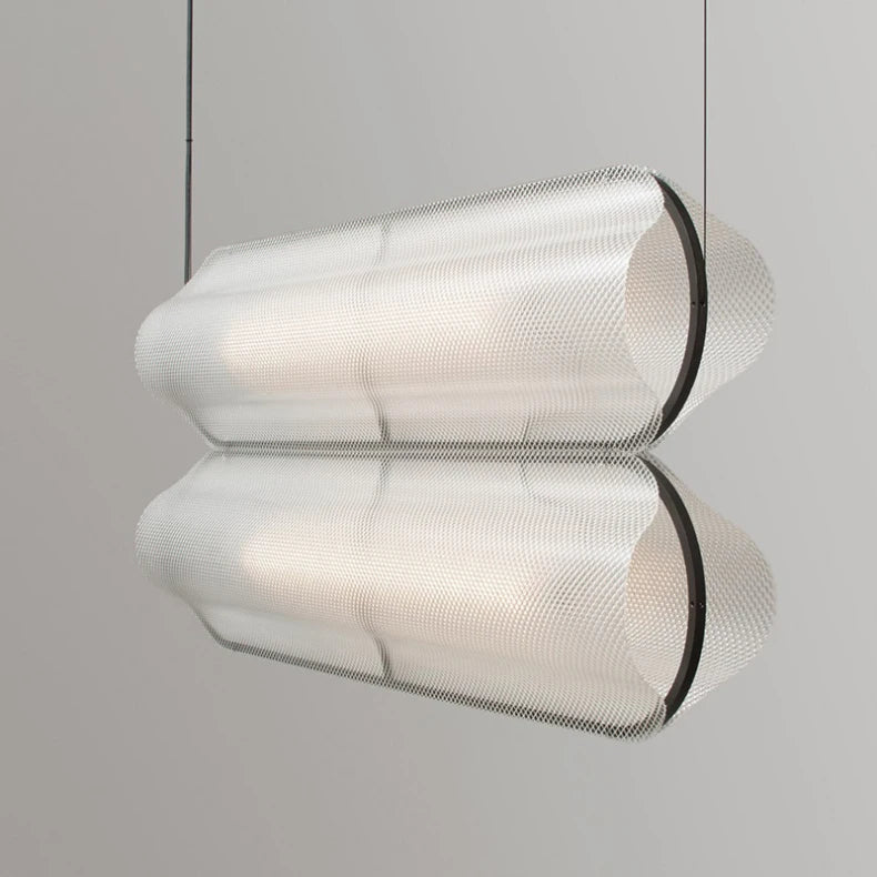 Suspension Cylindre Verre Texturé Transparent Minimaliste Design - Chambre Salon Cuisine — Fuste