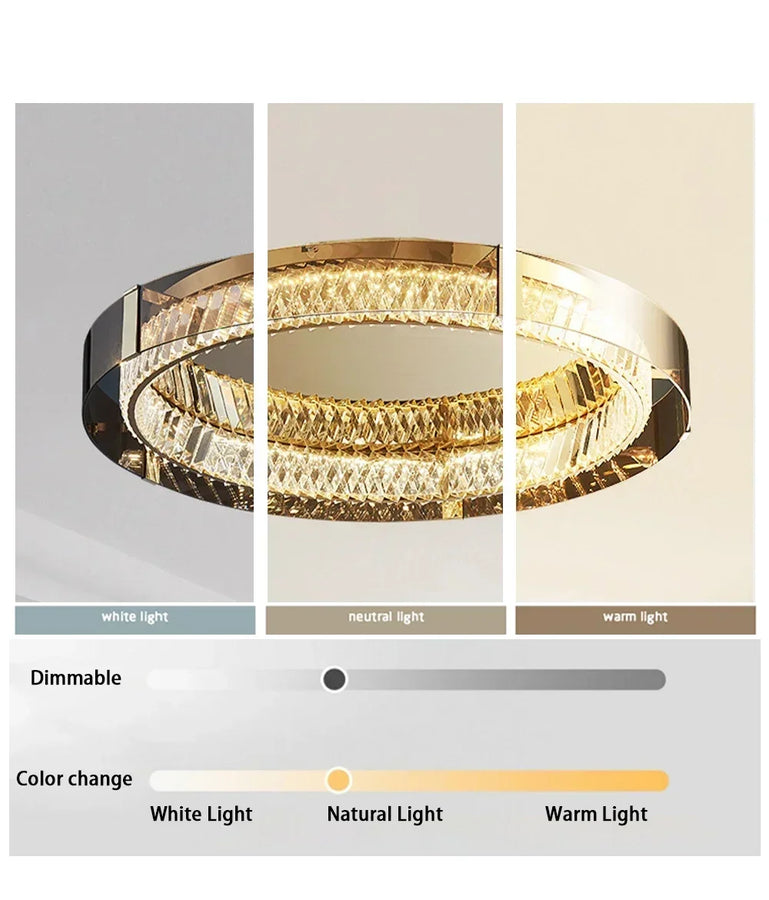 Nexo Anneau Cristal et Métal Chromé Éclatant