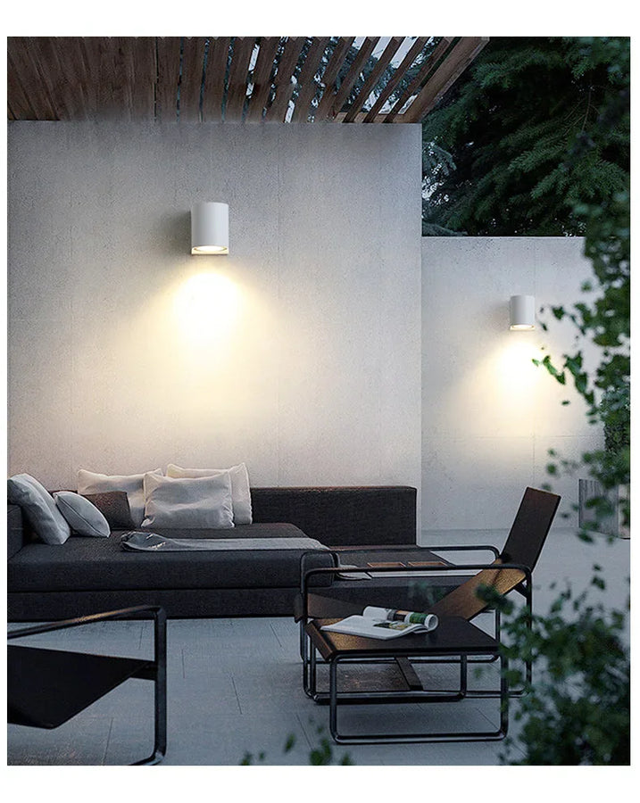 Thora Cylindre Aluminium Noir et Blanc Minimaliste B