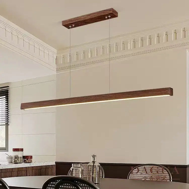 Suspension Barre Bois Naturel Minimaliste Design - Cuisine Chambre Salon — Linéo