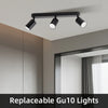 Suspension Rail Cylindres Acier Noir Mat Minimaliste Design - Chambre Salon Cuisine — Réglette