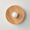Applique Murale Bois Naturel Disque Rond Texturé Ronde - Chambre Salon Salle de Bain — Éclat