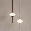 Suspension Géométrique Verre Opalin et Métal Noir - Chambre Salon Cuisine — Facetto
