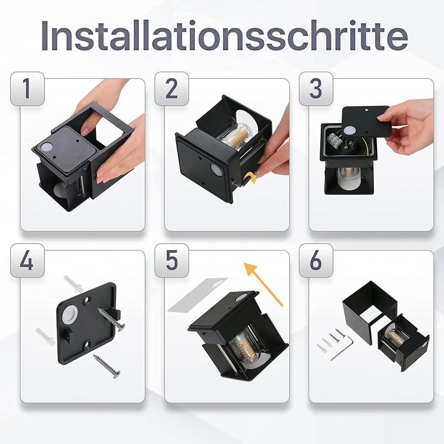Ilaria Carré Aluminium Noir Mat Minimaliste