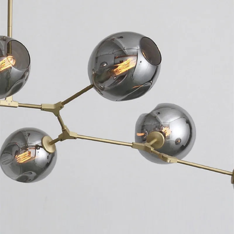 Giada Branches Verre Fumé et Laiton Doré