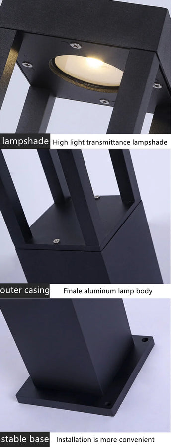 Lampadaire Cadre Métal Noir Minimaliste Épuré Design - Salon Bureau Chambre — Clarté