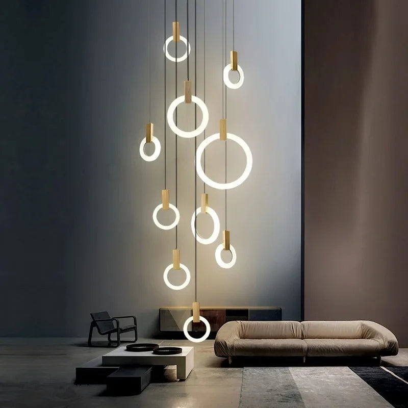 Sonia Anneaux Bois Clair et Verre Opalin