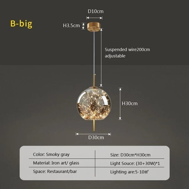 Nara Globe Verre Transparent et Laiton Éclatant