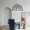 Suspension Arches Bois et Métal Bleu Art Déco - Salon Salle à Manger Chambre — Arceau