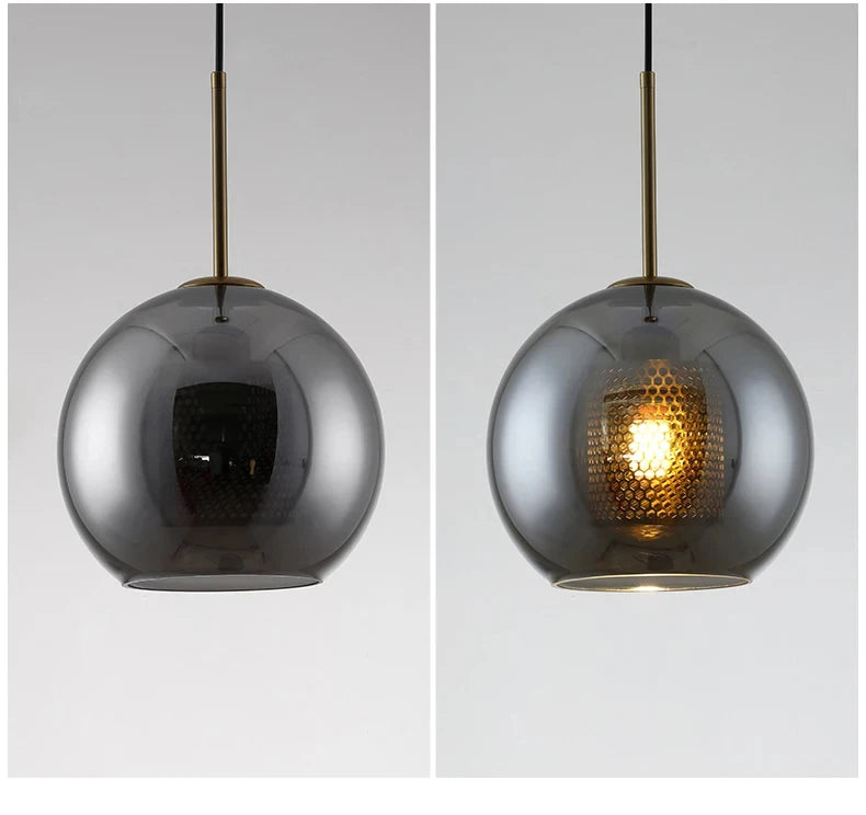 Emmanuel Sphère Verre Transparent et Laiton Doré
