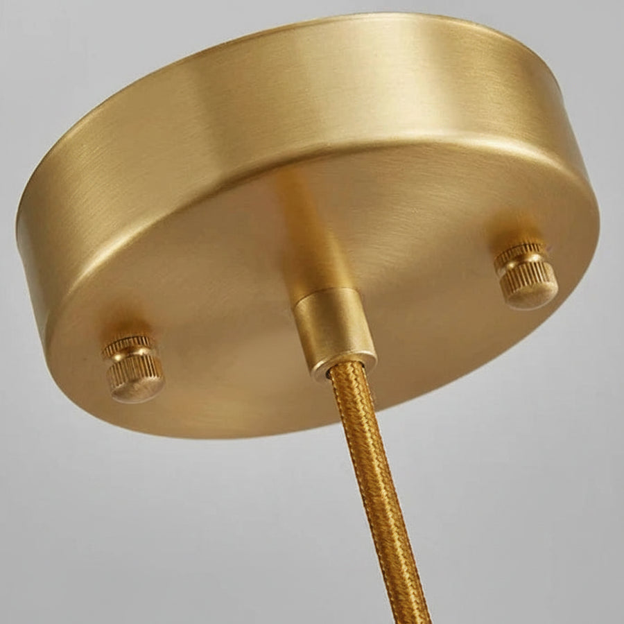 Suspension Cylindre Laiton et Albâtre Blanc Minimaliste Design - Chambre Salon Cuisine — Lucca