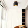 Plafonnier Cylindre Béton Noir et Bois Naturel - Salon Chambre Salle à Manger — Mimosa