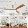 Ventilateur de Plafond Bois Naturel avec Éclairage