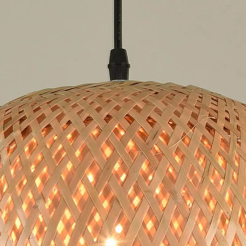 Suspension Dôme Bambou Tressé Naturel Épuré Design - Cuisine Chambre Salon — Adiza