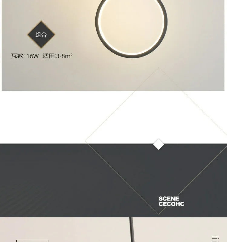 Yuki Anneaux Métal Noir et Blanc Minimaliste