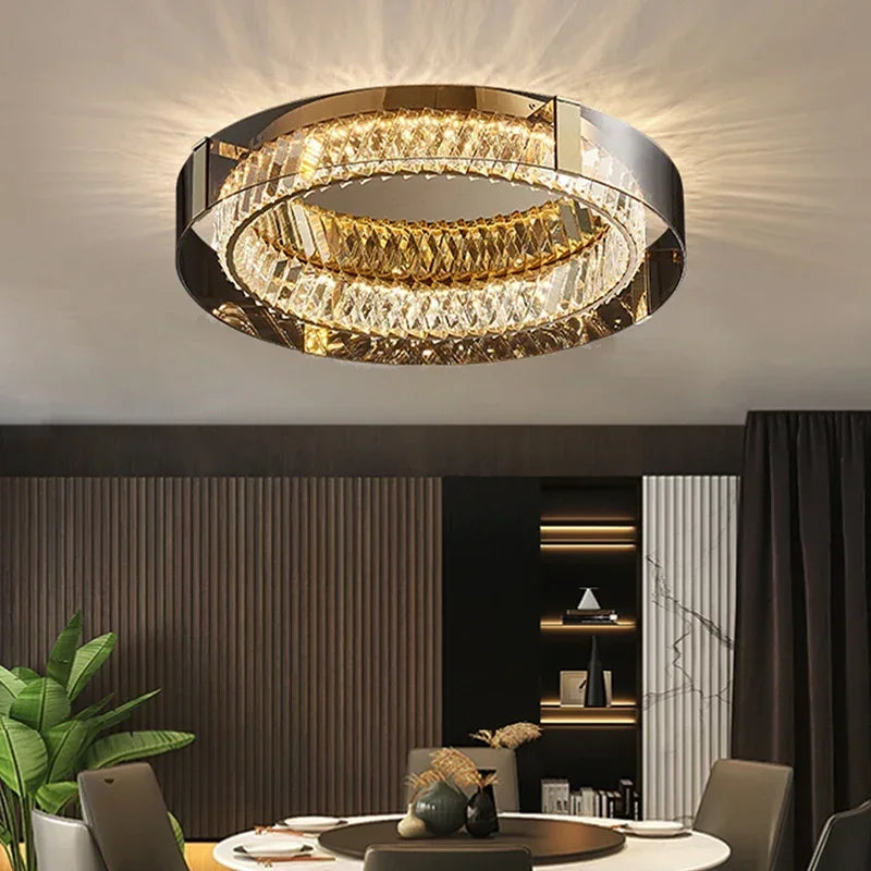 Nexo Anneau Cristal et Métal Chromé Éclatant
