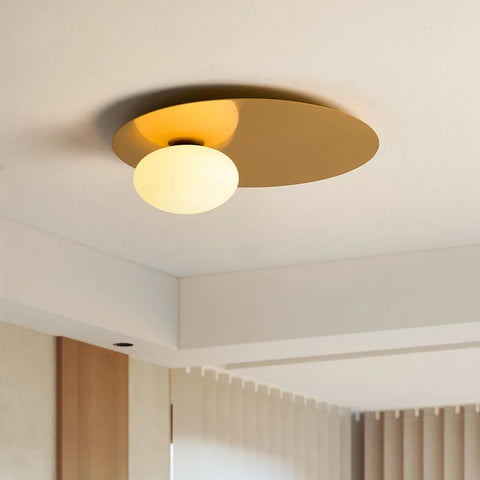 Plafonnier Disque Métal Doré Minimaliste Design Moderne - Salle de Bain Salon Chambre — Plateo
