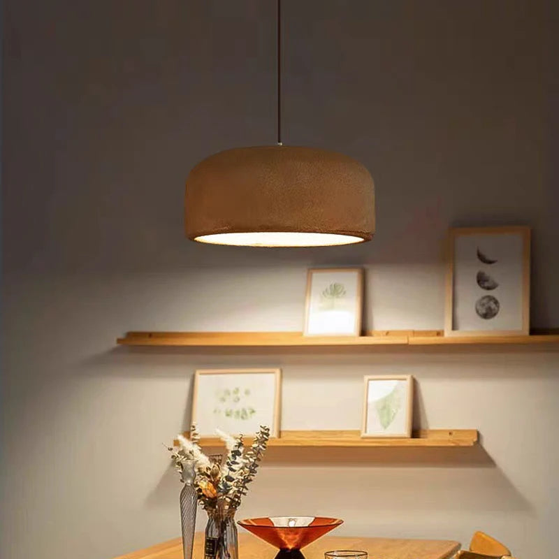 Suspension Cylindre Tissu Blanc Minimaliste Design - Chambre Salon Cuisine — Fulgor