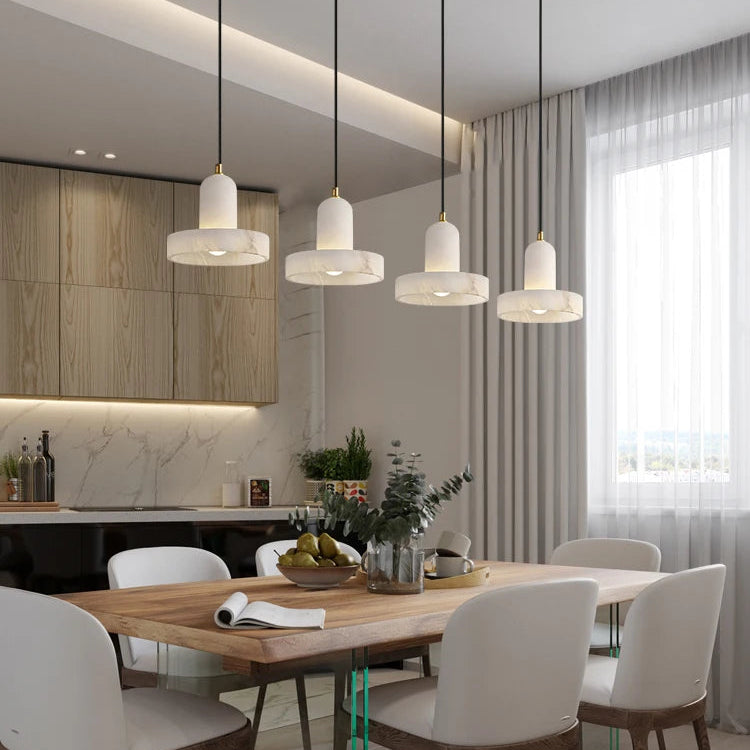 Suspension Anneaux Tissu Crème Minimaliste Design - Chambre Salon Cuisine — Fulgor
