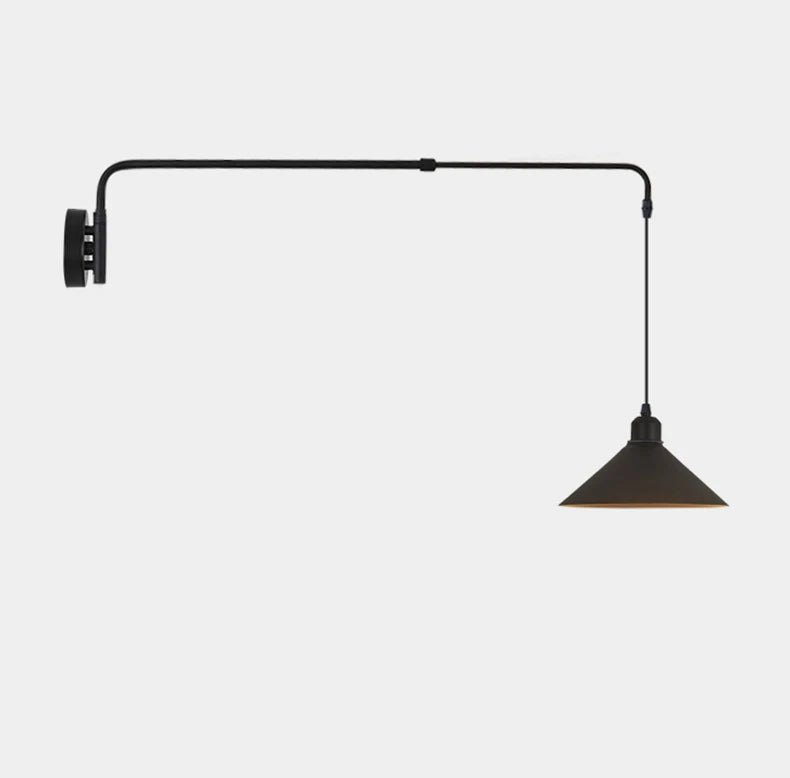 Applique Murale Bras Articulé Acier Noir Minimaliste Design Moderne Noire - Chambre Salle de Bain Salon — Calor