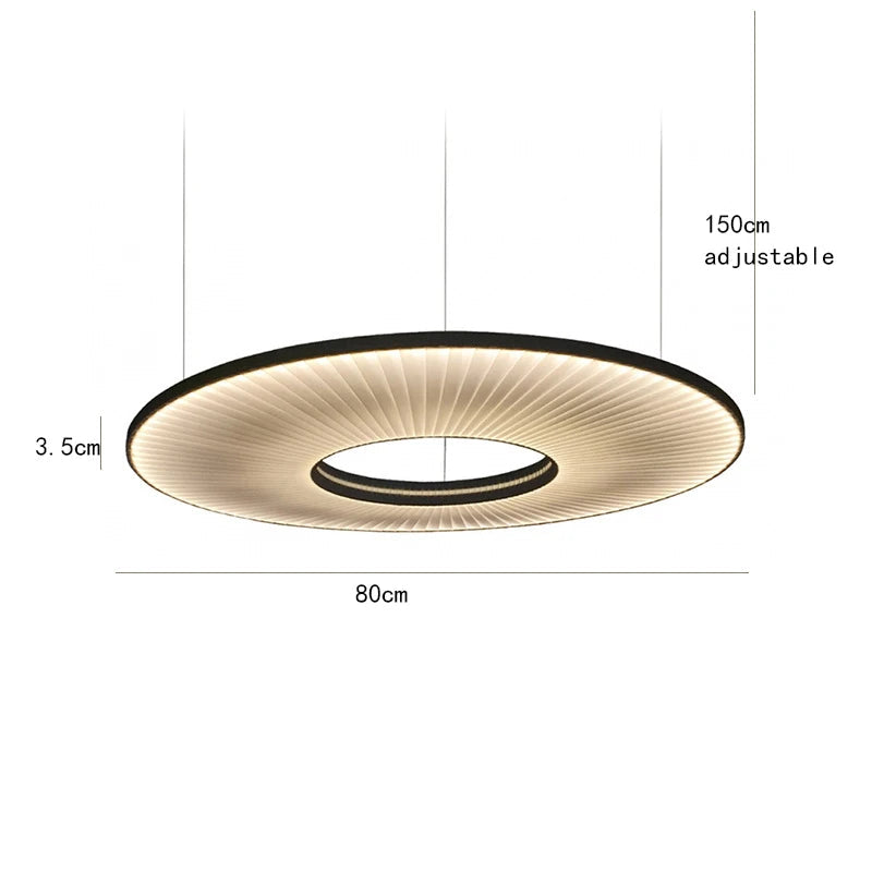 Suspension Anneaux Verre Opalin Blanc Épuré Design - Chambre Salon Cuisine — Halo