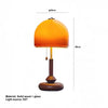 Lampe de Table Dôme Verre Ambré et Bois Sombre - Chambre Bureau Salon — Voûte