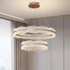 Lustre Suspension Anneaux Cristal Texturé et Métal Doré - Salon Salle à Manger — Arcus