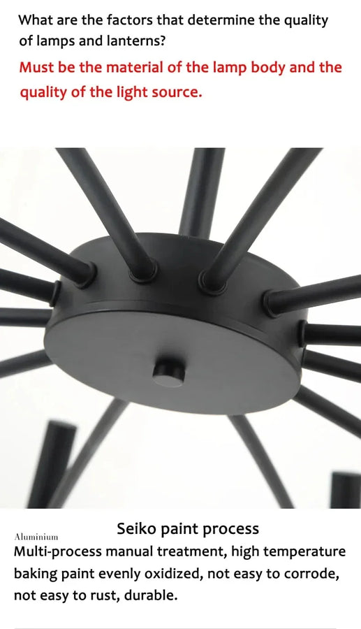 Asha Étoile Métal Noir Mat Minimaliste