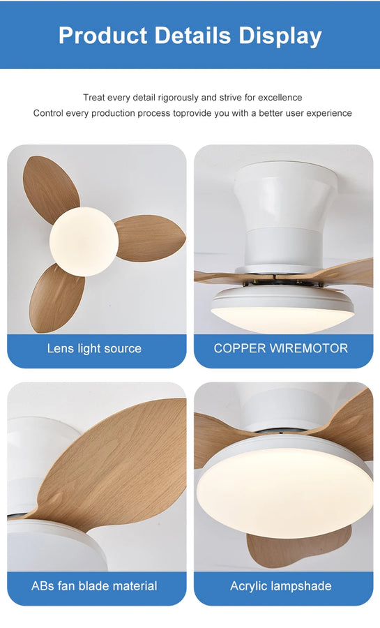 Ventilateur de Plafond Chambre Haute Puissance