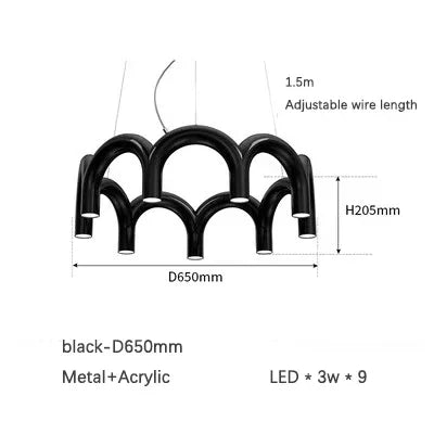 Fabrizia Arches Métal Noir Brillant Minimaliste