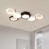 Plafonnier Hexagone Métal Noir et Blanc Minimaliste Design Moderne - Salle de Bain Salon Chambre — Presto