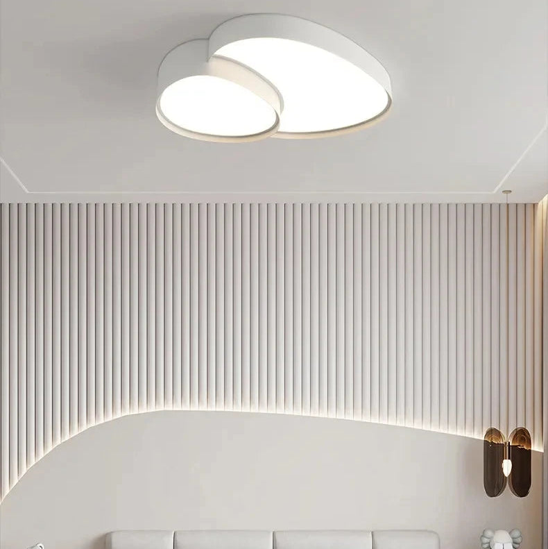 Plafonnier Anneaux Métal Noir et Doré Minimaliste Design Moderne - Salle de Bain Salon Chambre — Circo