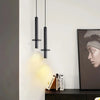 Suspension Cylindre Acier Noir Mat Minimaliste Design - Chambre Salon Cuisine — Vivace