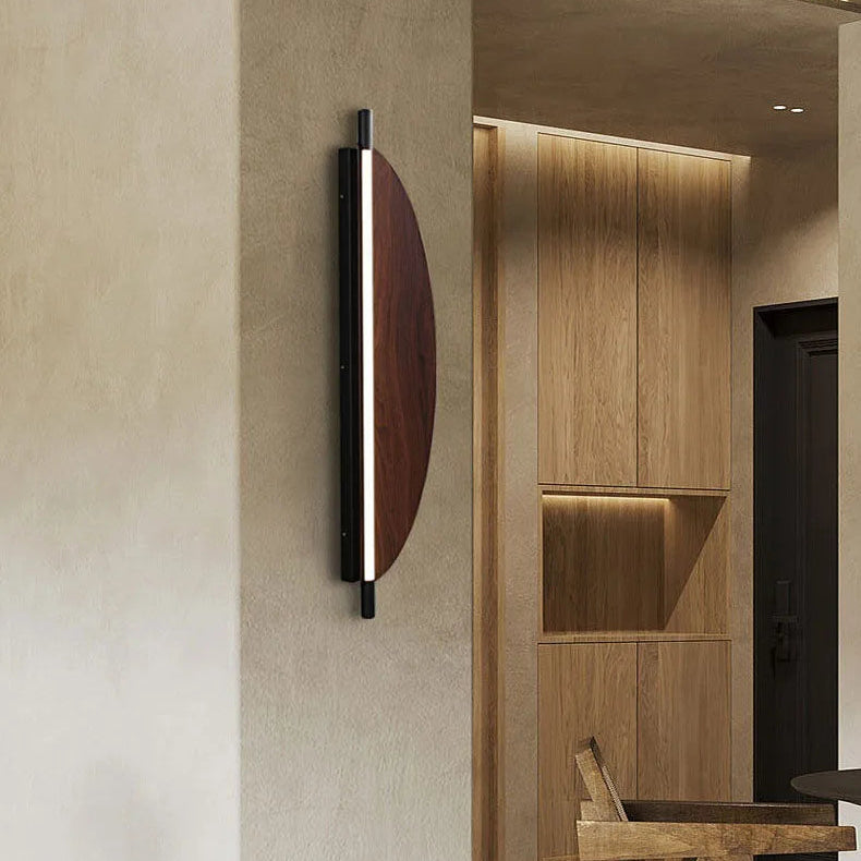 Applique Murale Ovale Bois Naturel Minimaliste Design Moderne - Chambre Salle de Bain Salon — Ovalo