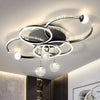 Lustre Plafonnier Anneaux Laiton Doré Minimaliste Dimmable Design - Salon Salle à Manger — Orbit