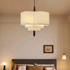 Suspension Anneaux Tissu Crème Minimaliste Design - Chambre Salon Cuisine — Onyx