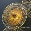 Taormina Disques Verre Transparent et Métal Doré