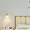 Suspension Cloche Verre Transparent et Bois Naturel - Cuisine Chambre Salon — Campanio