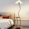 Lampadaire Spirale Métal Noir et Abat-Jour Plissé Blanc - Salon Bureau Chambre — Helix