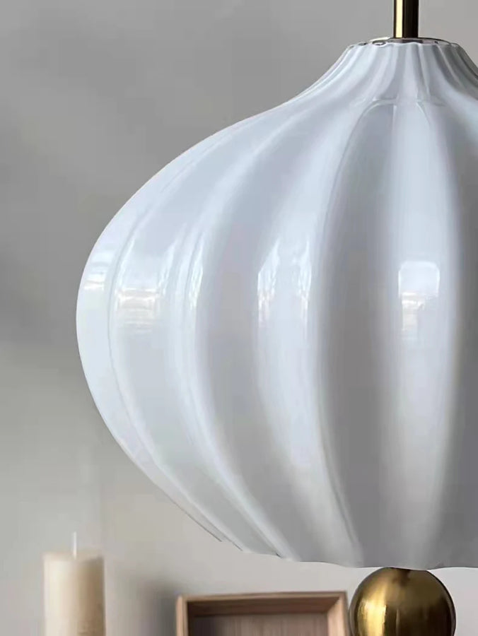 Oëlys Goutte Verre Opalin et Laiton Brossé