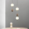 Suspension Sphère Verre Opalin et Céramique Taupe Minimaliste Design Boule - Chambre Salon Cuisine — Aldebaran
