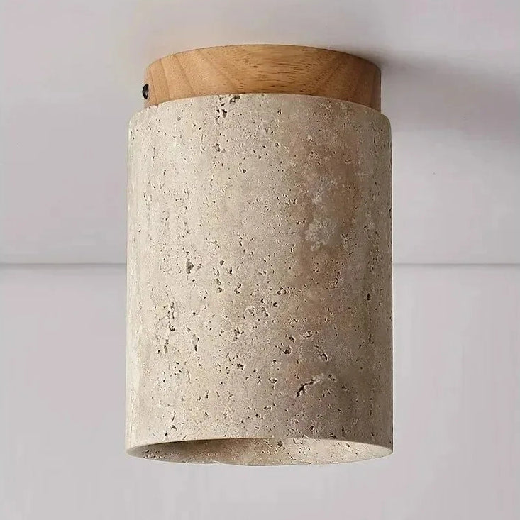 Plafonnier Cylindre Béton Blanc Minimaliste Design Moderne - Salle de Bain Salon Chambre — Thuban