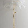 Lampadaire Feuillage Plumes Crème et Métal Doré - Salon Bureau Chambre — Folia