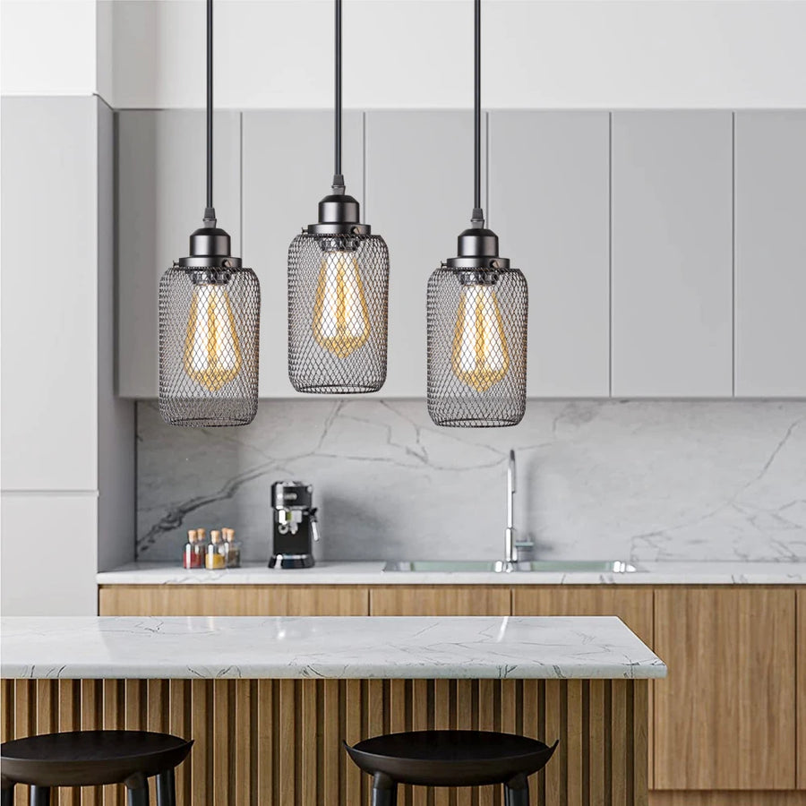 Suspension Cylindre Acier Noir Mat Industriel - Chambre Salon Cuisine — Vivo